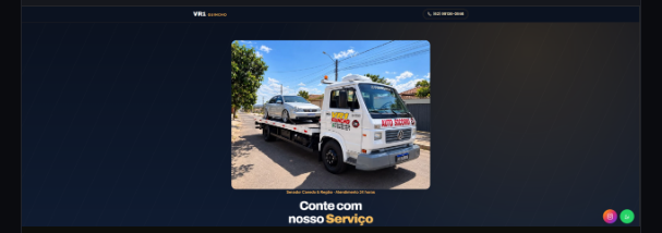 Página inicial do site Auto Socorro VR1 Guincho